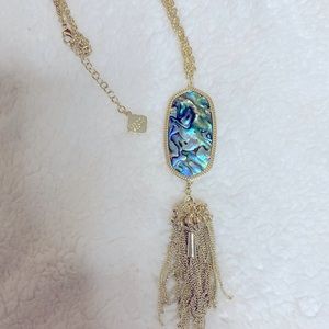 Kendra Scott Long Pendant Necklace in Abalone Shell